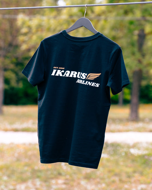 Airline Ikarus T-Shirt Bio-Baumwolle Shirt Black