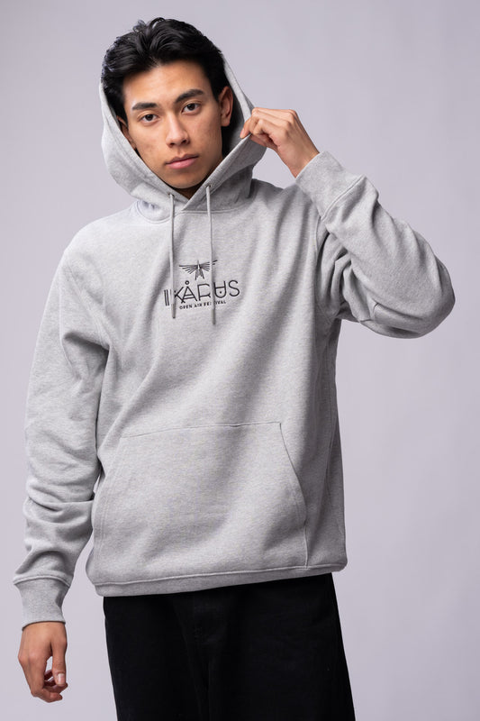 IKARUS Third Eye Embroidery Hoodie — Heather Grey