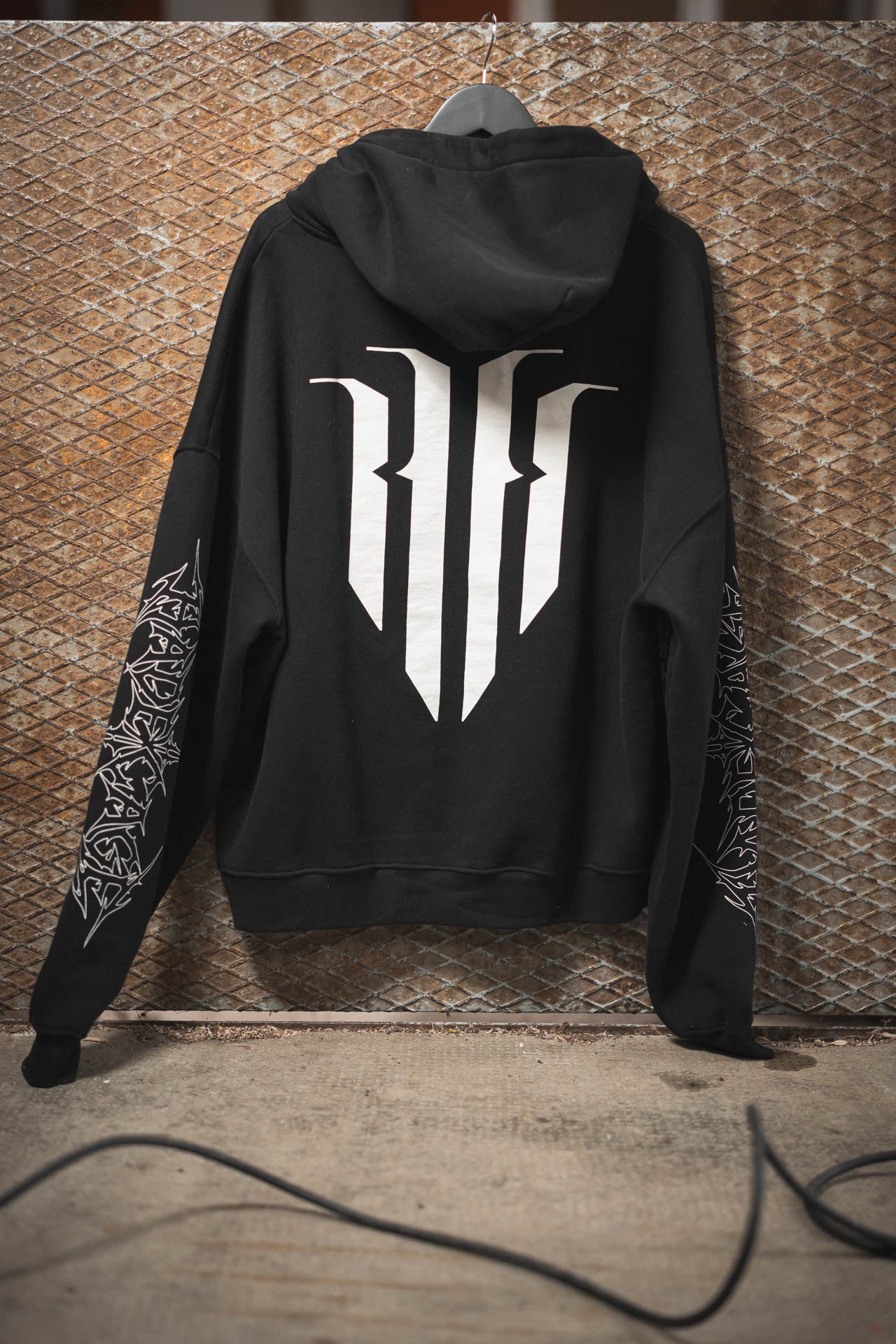 HADE CAGE Logo Oversized Hoodie — Blackout Edition