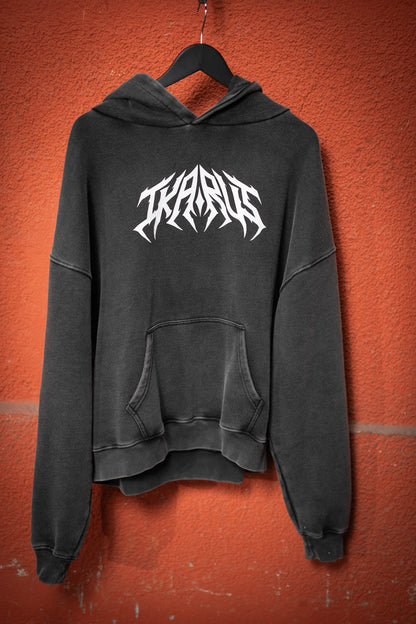 IKARUS Line-Up Oversized Hoodie — Washed Black Edition