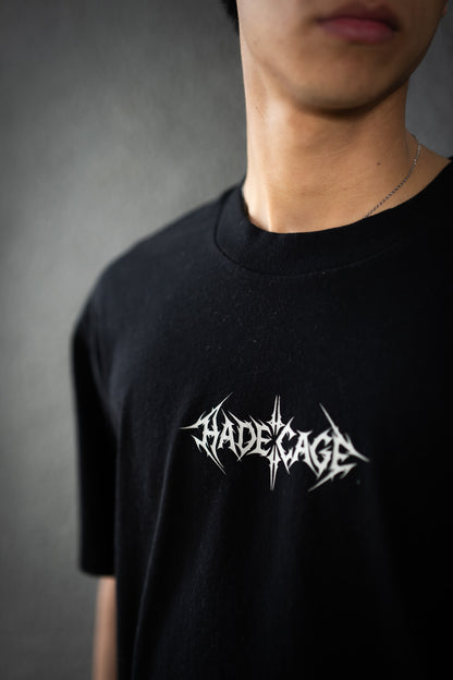 HADE CAGE Logo Oversized Tee — Blackout Edition