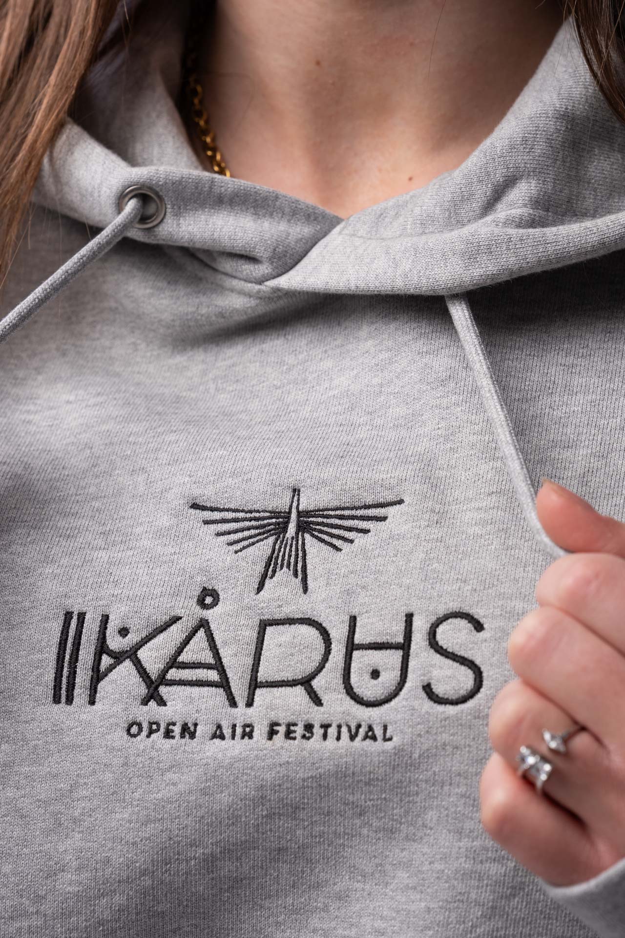 IKARUS Third Eye Embroidery Hoodie — Heather Grey (VORBESTELLUNG)