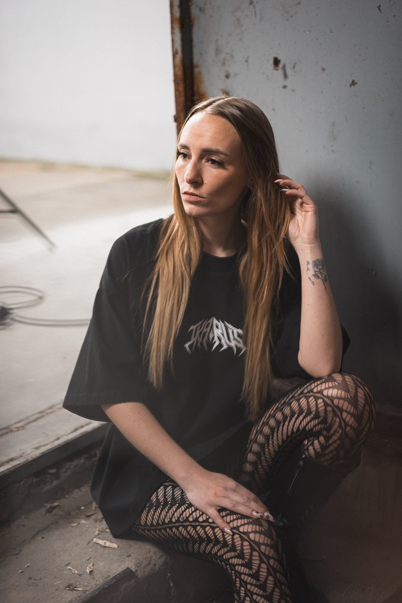IKARUS Line-Up Oversized Tee — Blackout Edition