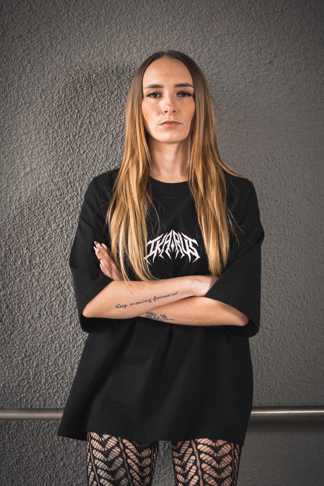 IKARUS Line-Up Oversized Tee — Blackout Edition