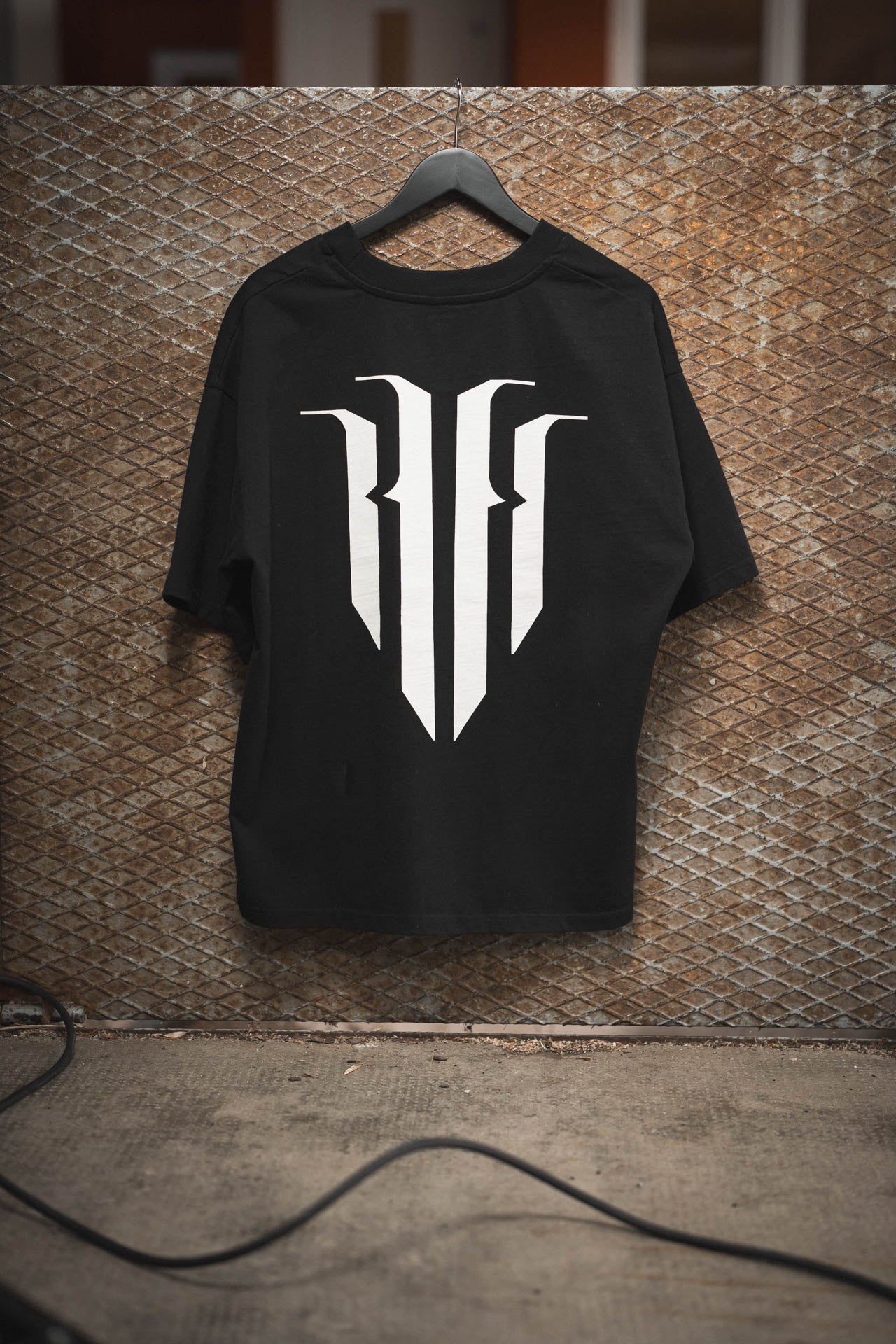 HADE CAGE Logo Oversized Tee — Blackout Edition