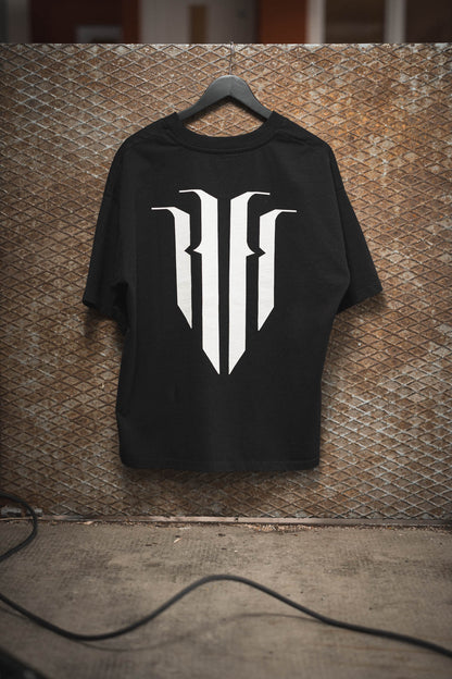 HADE CAGE Logo Oversized Tee — Blackout Edition