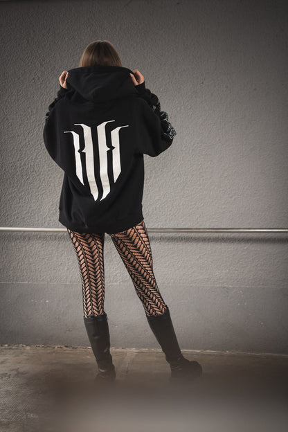HADE CAGE Logo Oversized Hoodie — Blackout Edition