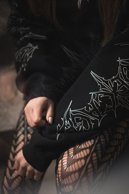 HADE CAGE Logo Oversized Hoodie — Blackout Edition