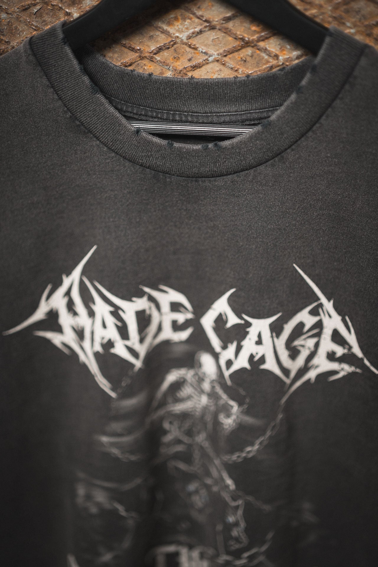 HADE CAGE Dog Oversized Tee — Vintage Black Edition