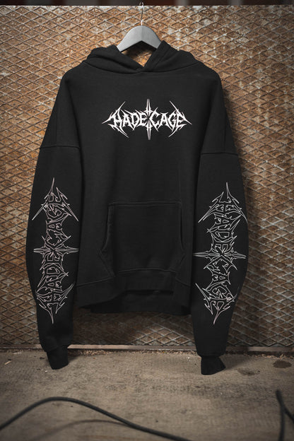 HADE CAGE Logo Oversized Hoodie — Blackout Edition