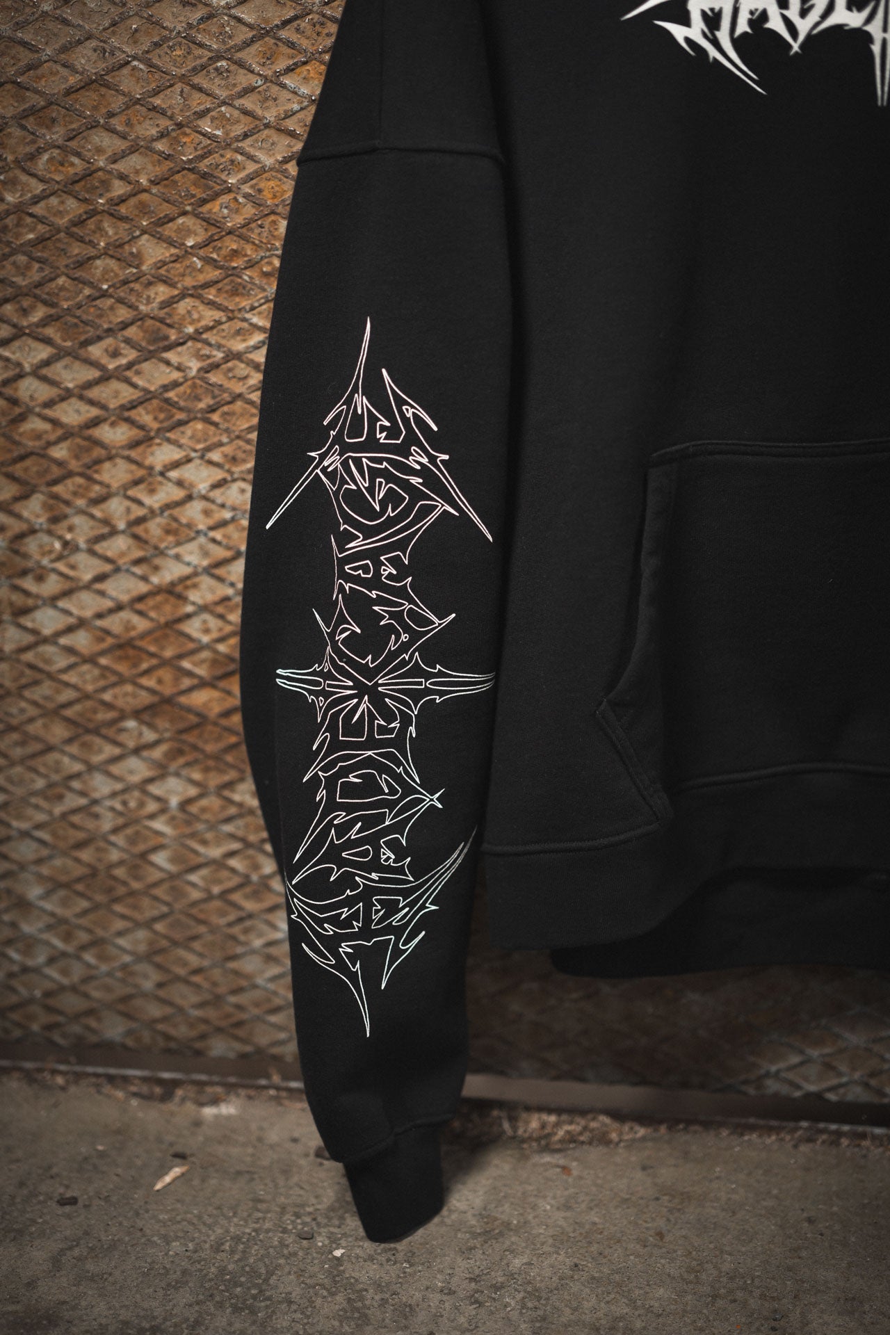 HADE CAGE Logo Oversized Hoodie — Blackout Edition