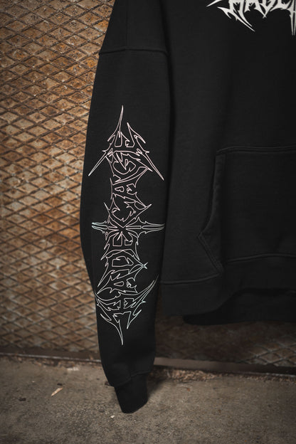 HADE CAGE Logo Oversized Hoodie — Blackout Edition