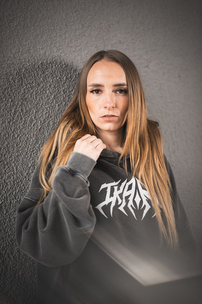 IKARUS Line-Up Oversized Hoodie — Washed Black Edition